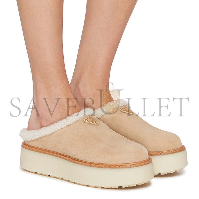 PRADA SUEDE SHEARLING SLIPPERS 1S715N PRADA SUEDE SHEARLING SLIPPERS 1S715N